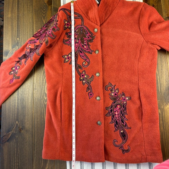 1990's Bob Mackie wearable Art Women's Embroidered Jacket Rust Color Size Small - Picture 14 of 16